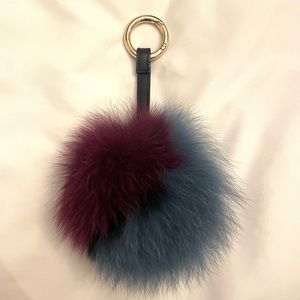 Real Mink Fur Blue/Black/Purple Keychain